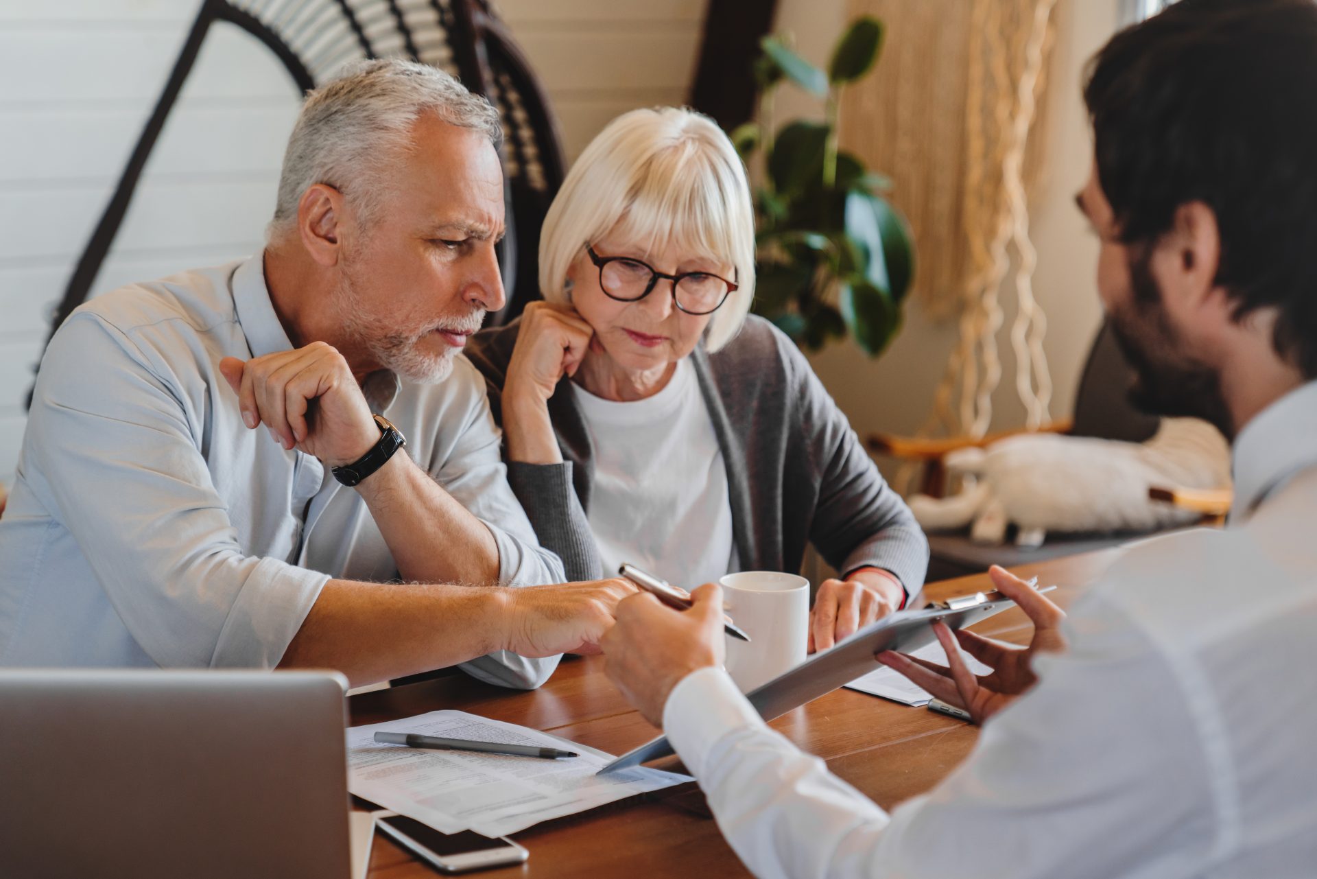 Couple with financial advisor